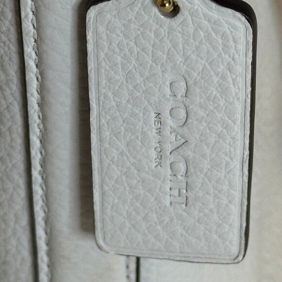 Coach Addie Chalk White Pebbled Leather Crossbody Bucket Bag - Picture 15 of 16